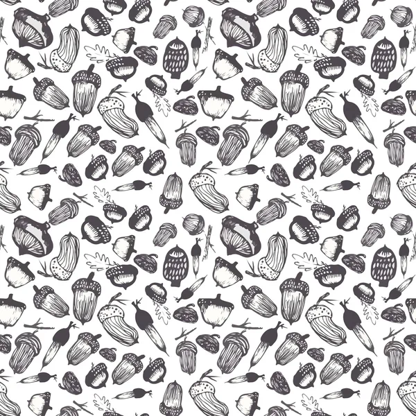 Oak leaves ahd acorns pattern. — Stok Vektör
