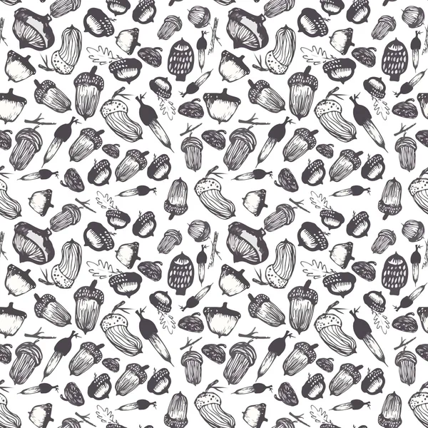 Oak leaves ahd acorns pattern. — Stockvector