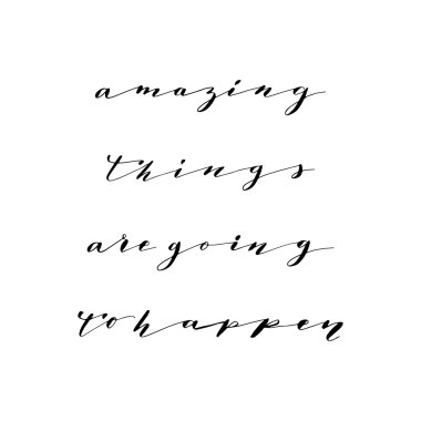 El vektör yazı çekilmiş. Motive edici modern hat