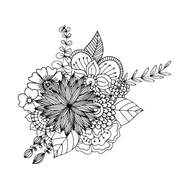 soyut dekoratif çiçek elementi