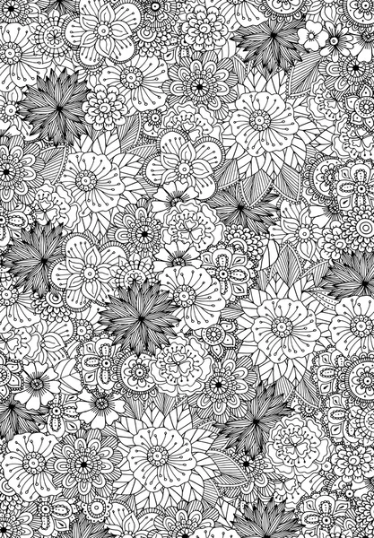 Abstracto zentangle fondo floral — Archivo Imágenes Vectoriales