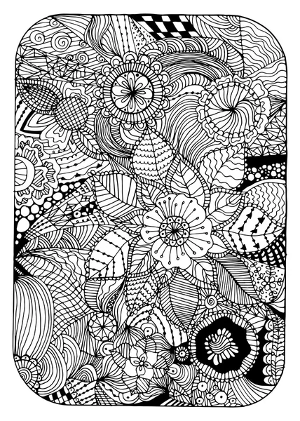 Abstrato zentangle floral fundo —  Vetores de Stock