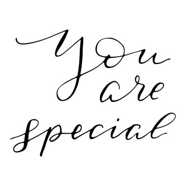 El vektör yazı çekilmiş. Motive edici modern hat