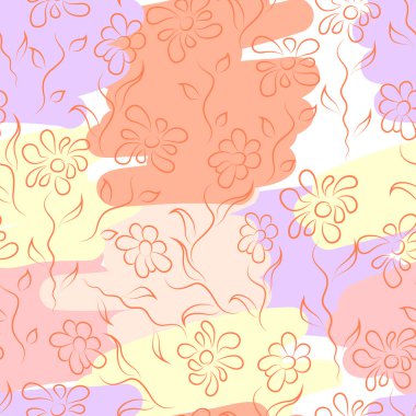 Renkli bir arka plan üzerinde sorunsuz çiçek desenli