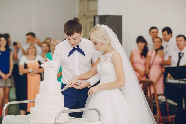 Красива молода пара весілля — стокове фото