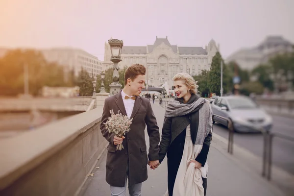 Wedding day in Budapest — Stock Photo, Image