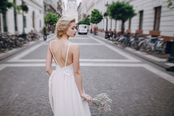 Wedding day in Budapest — Stock Photo, Image