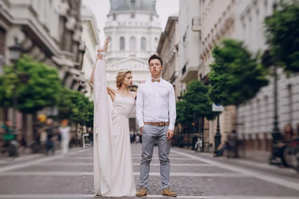 Hochzeitstag in Budapest — Stockfoto