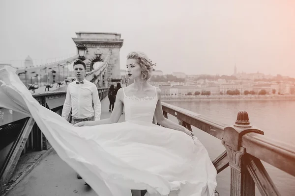 Wedding day in Budapest — Stock Photo, Image