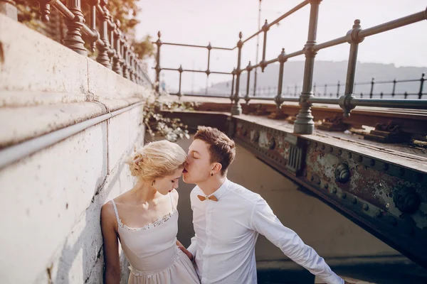 Wedding day in Budapest — Stock Photo, Image