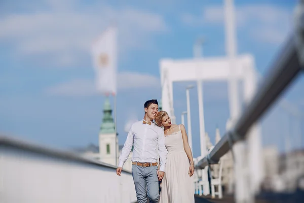 День свадьбы в Будапеште — стоковое фото