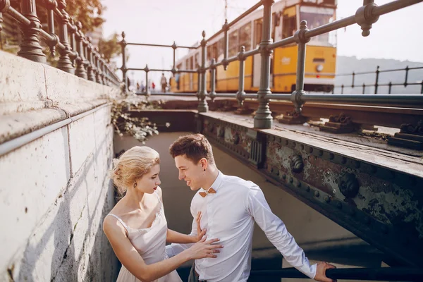 Hochzeitstag in Budapest — Stockfoto