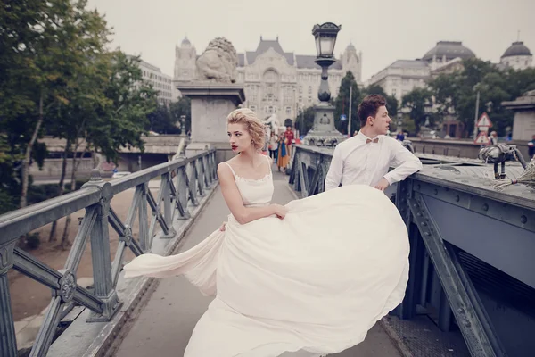 Wedding day in Budapest — Stock Photo, Image