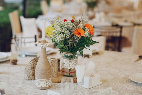 Svatební hostina restaurace — Stock fotografie
