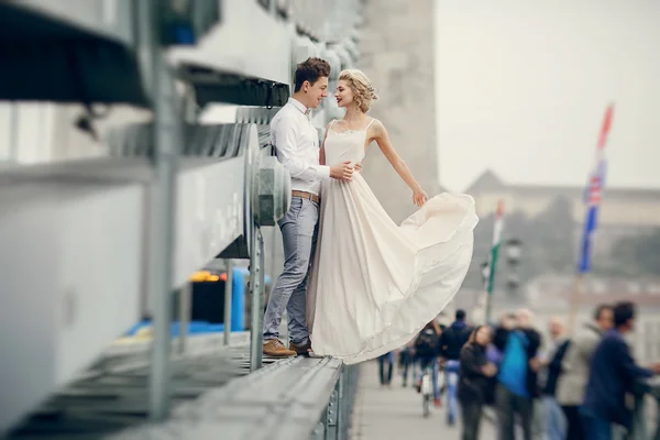 Wedding day in Budapest — Stock Photo, Image