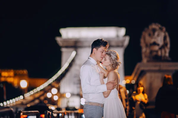 Esküvő napján Budapesten — Stock Fotó