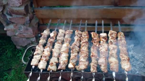 Kebab em chamas — Vídeo de Stock