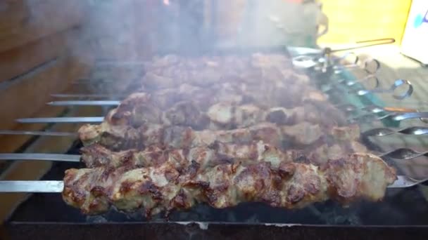 Kebab in fiamme — Video Stock