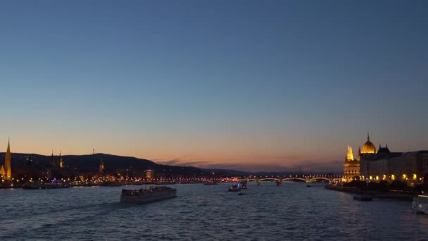 Budapest noche 4K — Vídeos de Stock