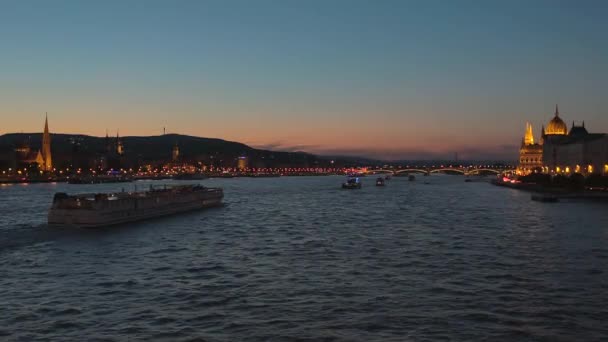 Budapest noche 4K — Vídeos de Stock