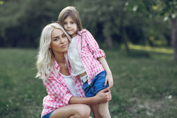 young family mother and daughter