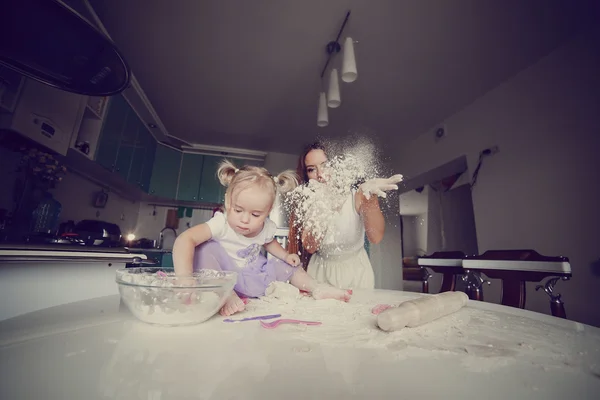 mother and daughter in the kitchen