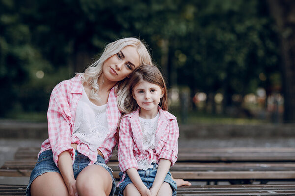 young family mother and daughter