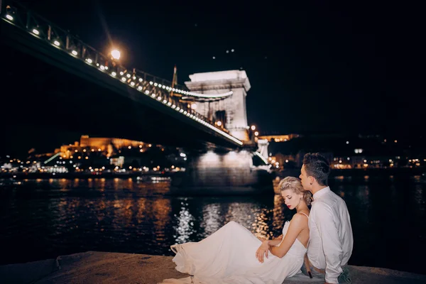 Esküvő napján Budapesten — Stock Fotó