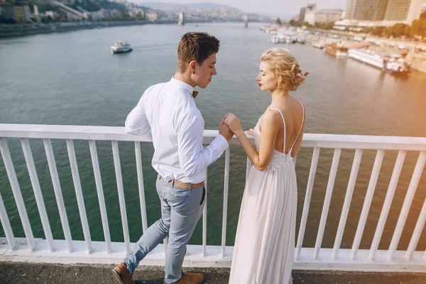 Wedding day in Budapest — Stock Photo, Image