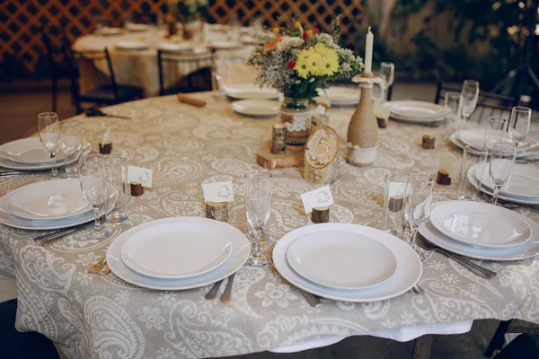 Svatební hostina restaurace — Stock fotografie