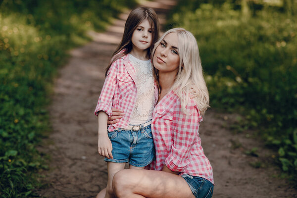 young family mother and daughter