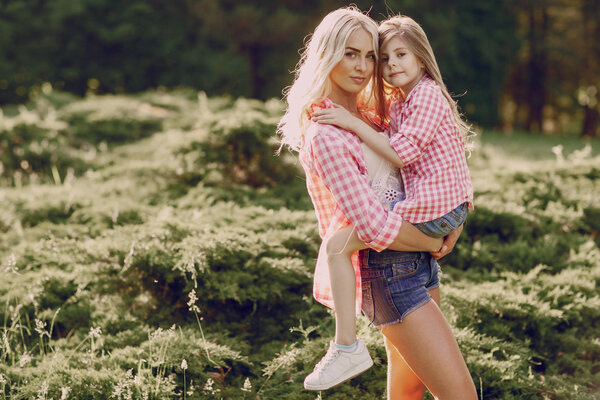 young family mother and daughter