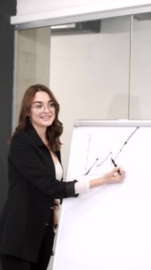 Ofiste çalışan güzel ve zeki bir kadın.