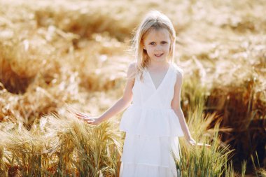 Güzel bir çift yaz tarlasında vakit geçirir.