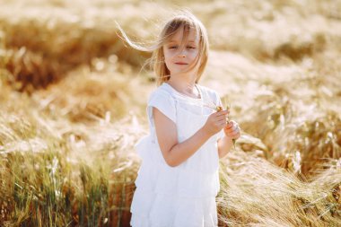 Güzel bir çift yaz tarlasında vakit geçirir.