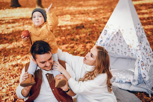 Schöne und stilvolle Familie in einem Park — Stockfoto