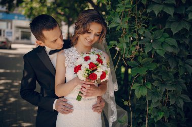 Düğün günü güzel Çift