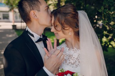 Düğün günü güzel Çift