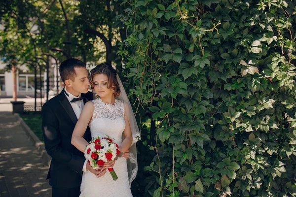 Wedding day beautiful couple — Stock Photo, Image