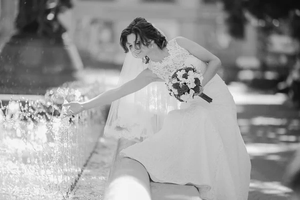 Bröllopsdag vackra par — Stockfoto