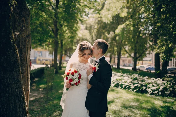 Düğün günü güzel Çift — Stok fotoğraf