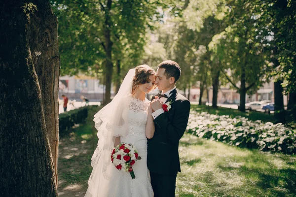 Wedding day beautiful couple — Stock Photo, Image