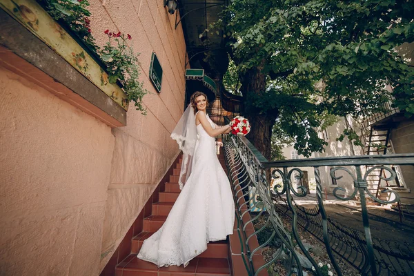 Dia do casamento casal bonito — Fotografia de Stock