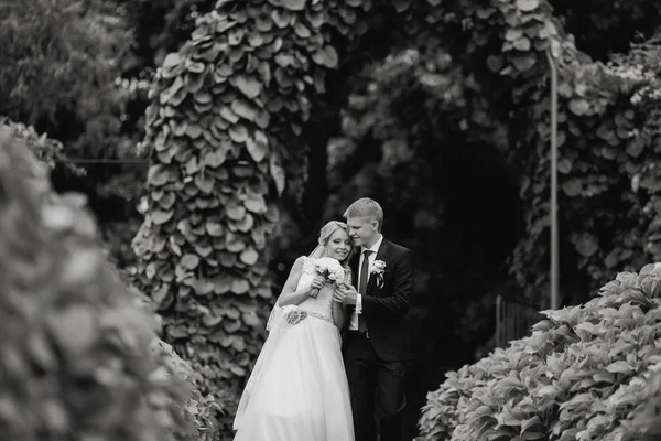 Beautiful blond wedding couple — Stock Photo, Image