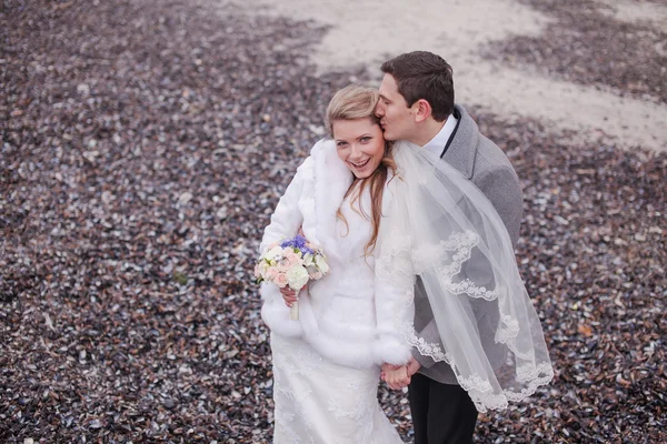 Mariage sur la plage en hiver — Photo