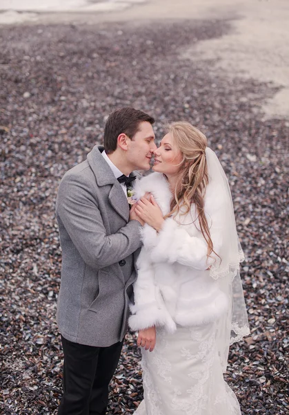 Svatba na pláži v zimě — Stock fotografie