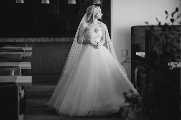 Sposa bionda con il suo sposo — Foto Stock