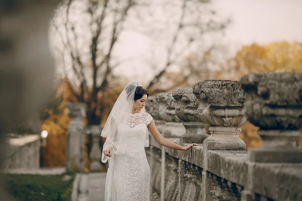 Loving couple in the castle — Stock Photo, Image