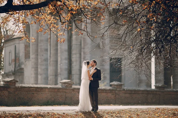 Pareja amorosa en el castillo —  Fotos de Stock