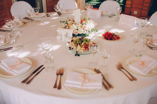 Bruiloft receptie decor voedsel — Stockfoto